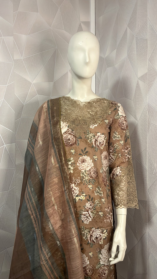 Ensemble beige/marron florales by DAISY.CO