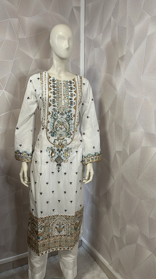Ensemble 2 pièces blanc avec motifs by DAISY.CO